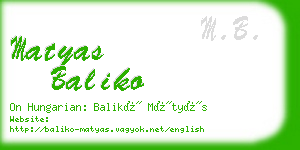 matyas baliko business card